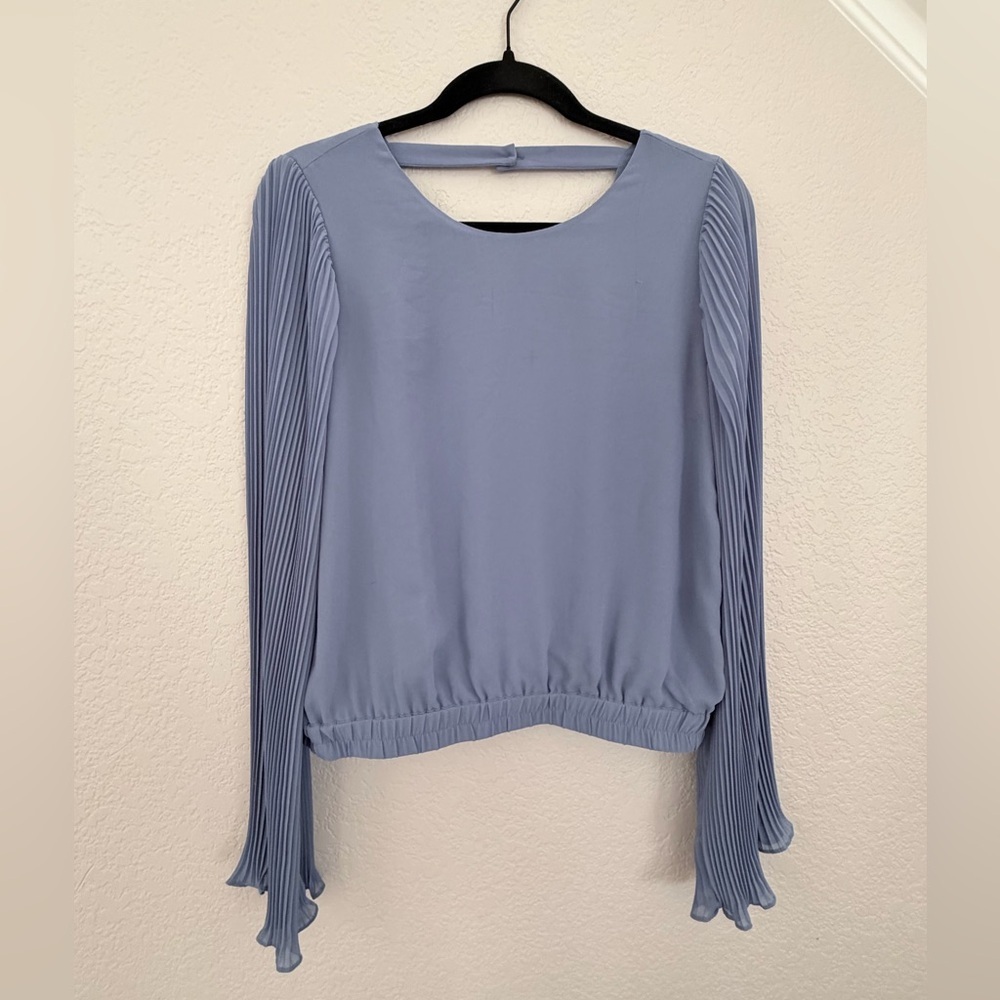 FARROW pleated bell sleeve blouse